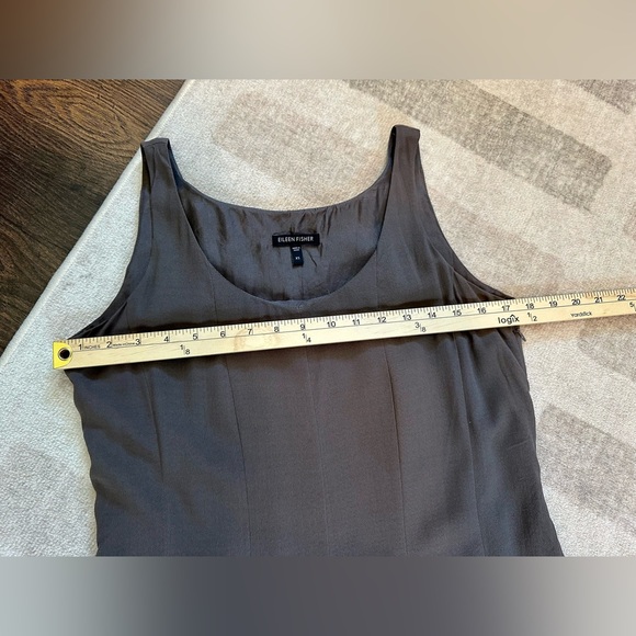 Eileen Fisher Women’s Silk Sleeveless Side Zip Dress Taupe (Size XS) - Picture 9 of 10